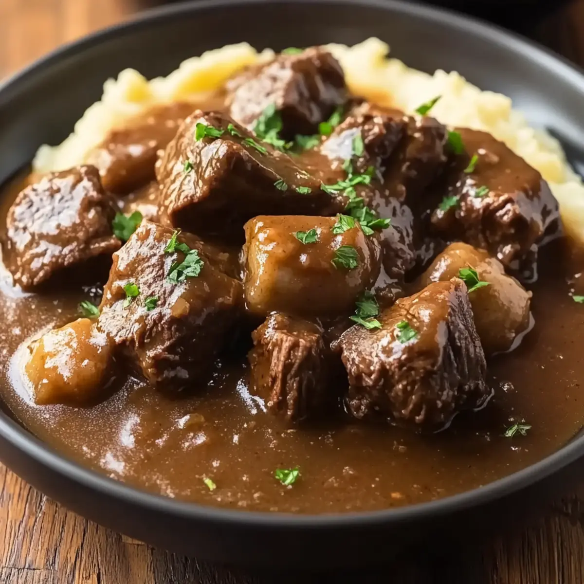 4-Hour Crockpot Beef Tips and Gravy