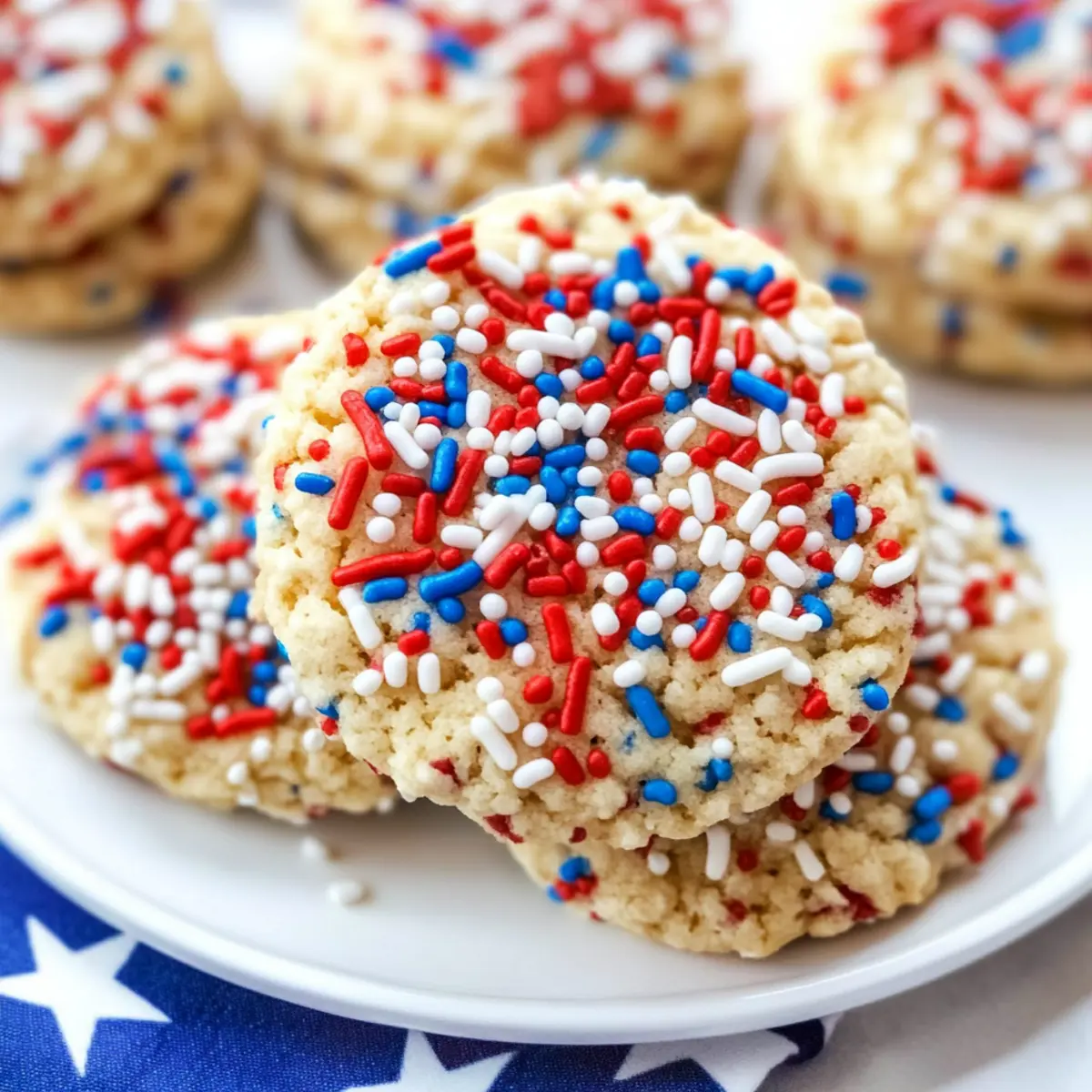4th of July Sprinkle Cake Mix Cookies
