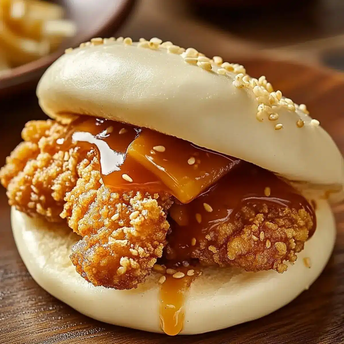 Crispy Sticky Chicken Bao Buns