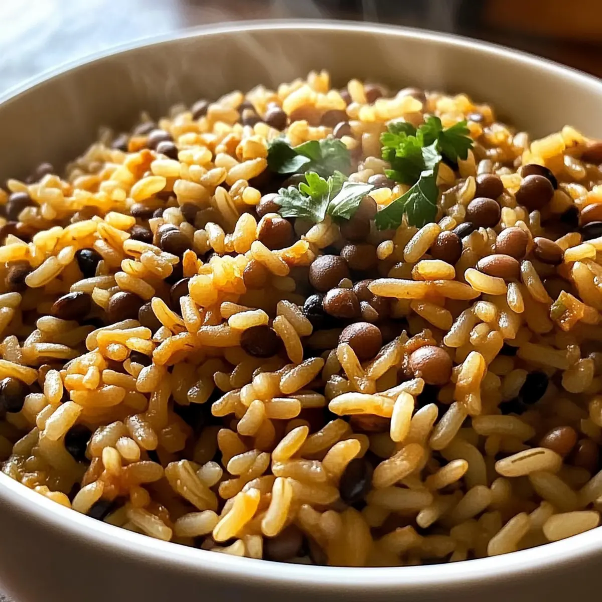 Quick Mujadara Lentils Rice