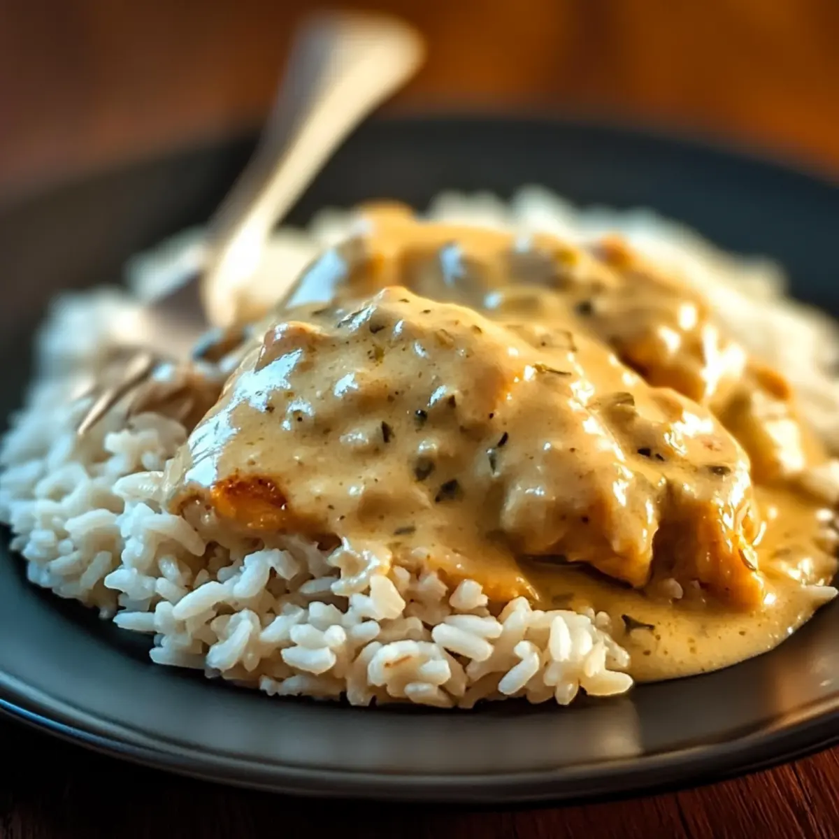 Creamy Smothered Chicken and Rice